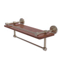 Allied Brass Waverly Place Collection 16 Inch IPE Ironwood Shelf with Gallery Rail and Towel Bar WP-1-16TB-GAL-IRW-PEW