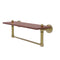 Allied Brass Waverly Place Collection 16 Inch Solid IPE Ironwood Shelf with Integrated Towel Bar WP-1-16TB-IRW-SBR