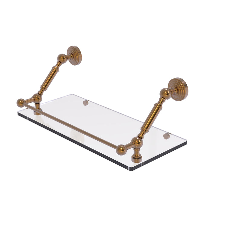 Allied Brass Waverly Place 18 Inch Floating Glass Shelf with Gallery Rail WP-1-18-GAL-BBR