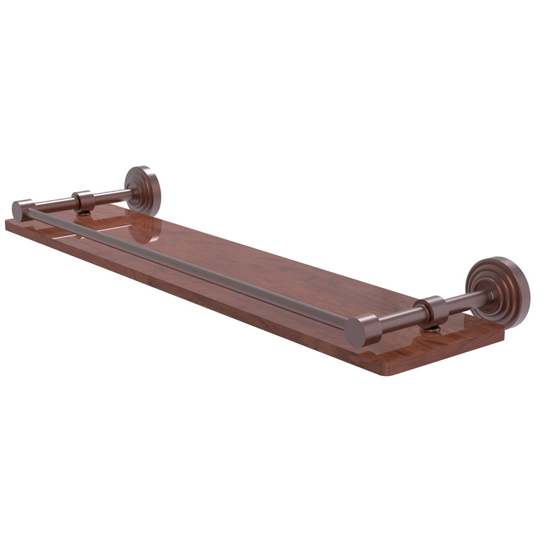 Allied Brass Waverly Place Collection 22 Inch Solid IPE Ironwood Shelf with Gallery Rail WP-1-22-GAL-IRW-CA