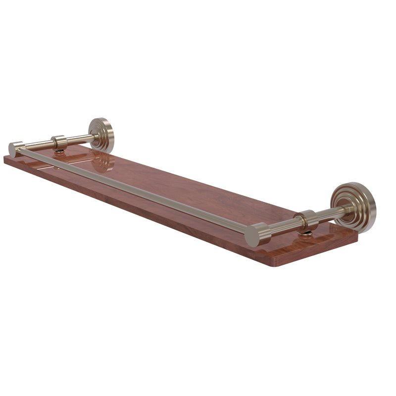 Allied Brass Waverly Place Collection 22 Inch Solid IPE Ironwood Shelf with Gallery Rail WP-1-22-GAL-IRW-PEW