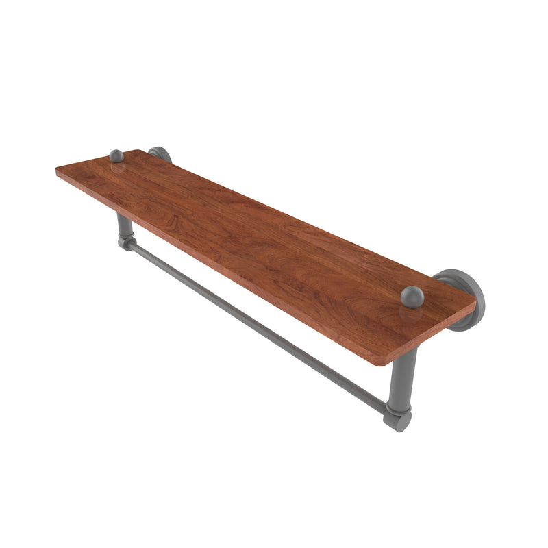 Allied Brass Waverly Place Collection 22 Inch Solid IPE Ironwood Shelf with Integrated Towel Bar WP-1-22TB-IRW-GYM