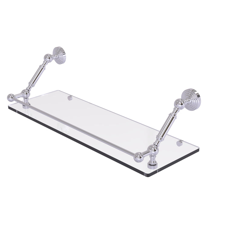 Allied Brass Waverly Place 24 Inch Floating Glass Shelf with Gallery Rail WP-1-24-GAL-PC