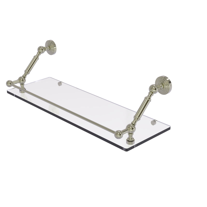 Allied Brass Waverly Place 24 Inch Floating Glass Shelf with Gallery Rail WP-1-24-GAL-PNI