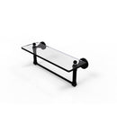 Allied Brass Waverly Place 16 Inch Glass Vanity Shelf with Integrated Towel Bar WP-1TB-16-BKM