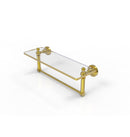 Allied Brass Waverly Place 16 Inch Glass Vanity Shelf with Integrated Towel Bar WP-1TB-16-PB