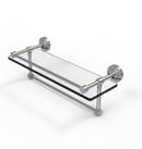 Allied Brass 16 Inch Gallery Glass Shelf with Towel Bar WP-1TB-16-GAL-SN