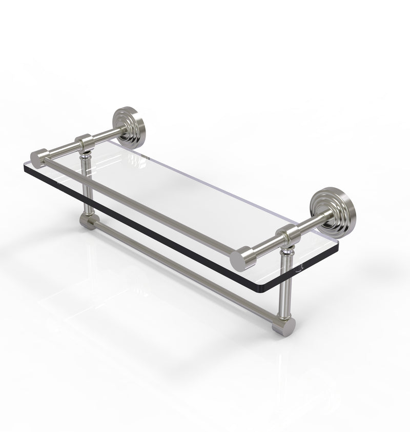 Allied Brass 16 Inch Gallery Glass Shelf with Towel Bar WP-1TB-16-GAL-SN