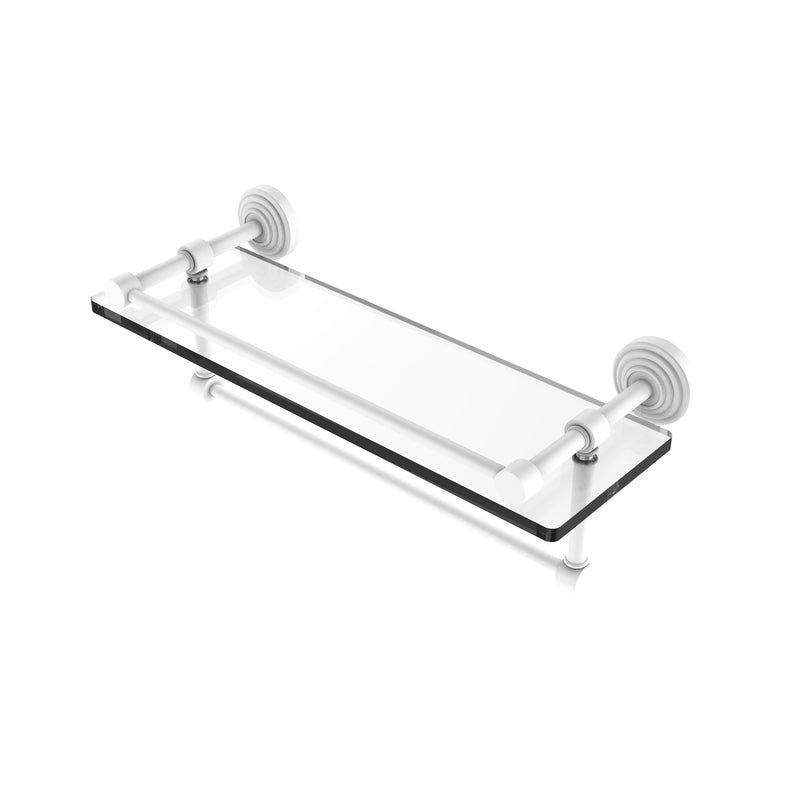 Allied Brass 16 Inch Gallery Glass Shelf with Towel Bar WP-1TB-16-GAL-WHM