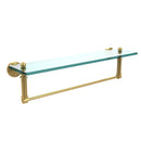 Allied Brass Waverly Place Collection 22 Inch Glass Vanity Shelf with Integrated Towel Bar WP-1TB-22-PB