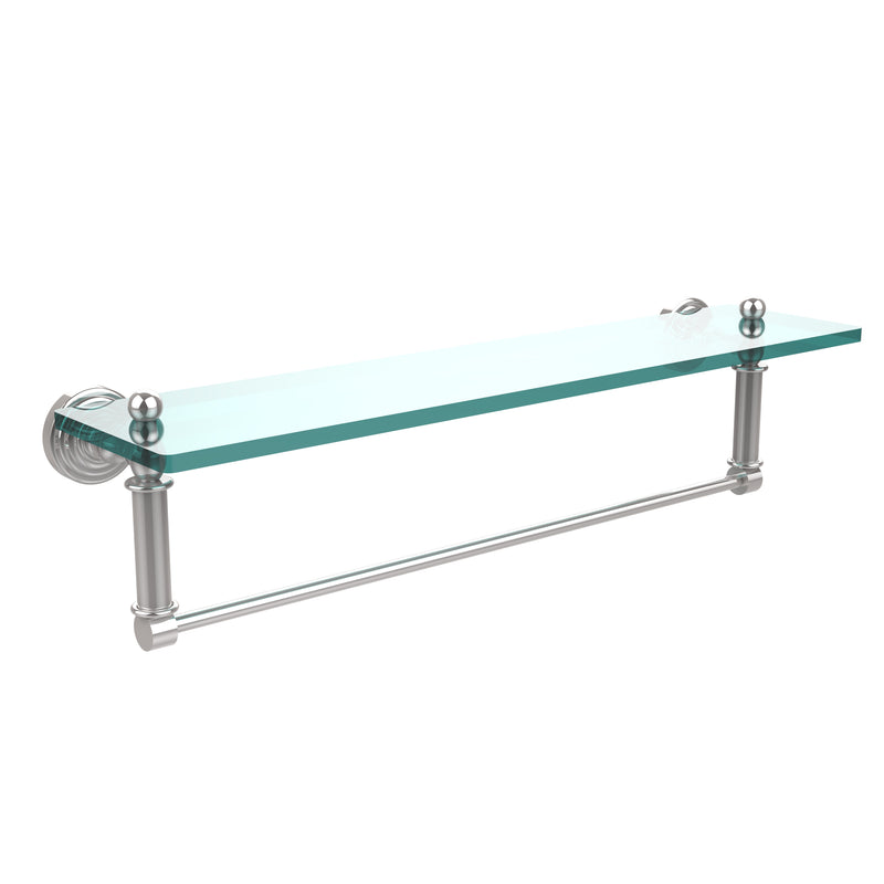 Allied Brass Waverly Place Collection 22 Inch Glass Vanity Shelf with Integrated Towel Bar WP-1TB-22-PC