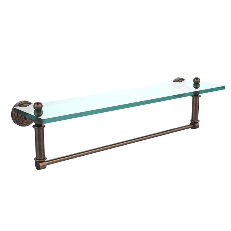 Allied Brass Waverly Place Collection 22 Inch Glass Vanity Shelf with Integrated Towel Bar WP-1TB-22-VB