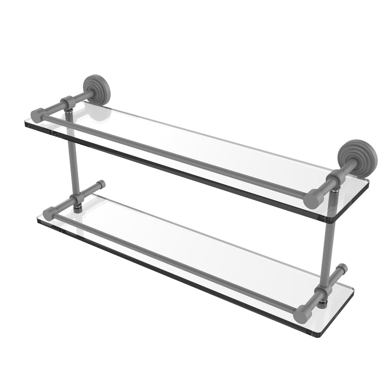 Allied Brass Waverly Place 22 Inch Double Glass Shelf with Gallery Rail WP-2-22-GAL-GYM