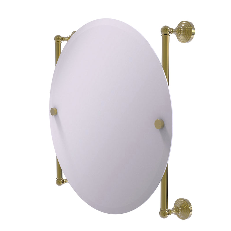 Allied Brass Waverly Place Collection Round Frameless Rail Mounted Mirror WP-27-90-UNL