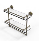 Allied Brass 16 Inch Gallery Double Glass Shelf with Towel Bar WP-2TB-16-GAL-ABR