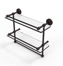 Allied Brass 16 Inch Gallery Double Glass Shelf with Towel Bar WP-2TB-16-GAL-ABZ