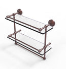 Allied Brass 16 Inch Gallery Double Glass Shelf with Towel Bar WP-2TB-16-GAL-CA