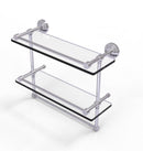 Allied Brass 16 Inch Gallery Double Glass Shelf with Towel Bar WP-2TB-16-GAL-PC