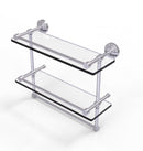 Allied Brass 16 Inch Gallery Double Glass Shelf with Towel Bar WP-2TB-16-GAL-SCH