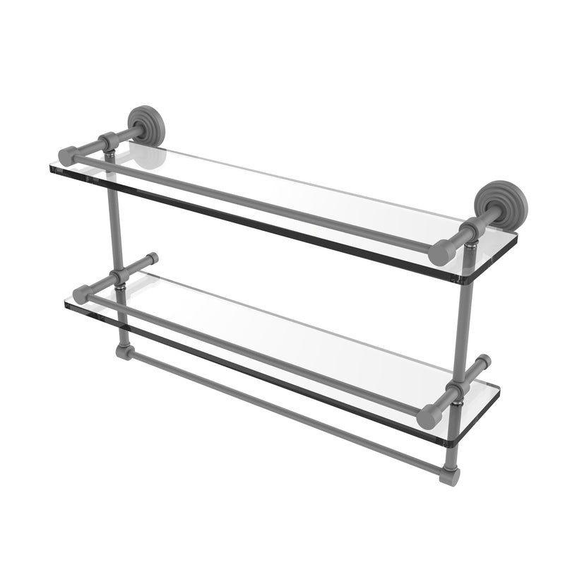 Allied Brass 22 Inch Gallery Double Glass Shelf with Towel Bar WP-2TB-22-GAL-GYM