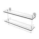 Allied Brass 22 Inch Gallery Double Glass Shelf with Towel Bar WP-2TB-22-GAL-WHM