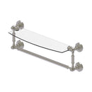 Allied Brass Waverly Place Collection 18 Inch Glass Vanity Shelf with Integrated Towel Bar WP-33TB-18-SN