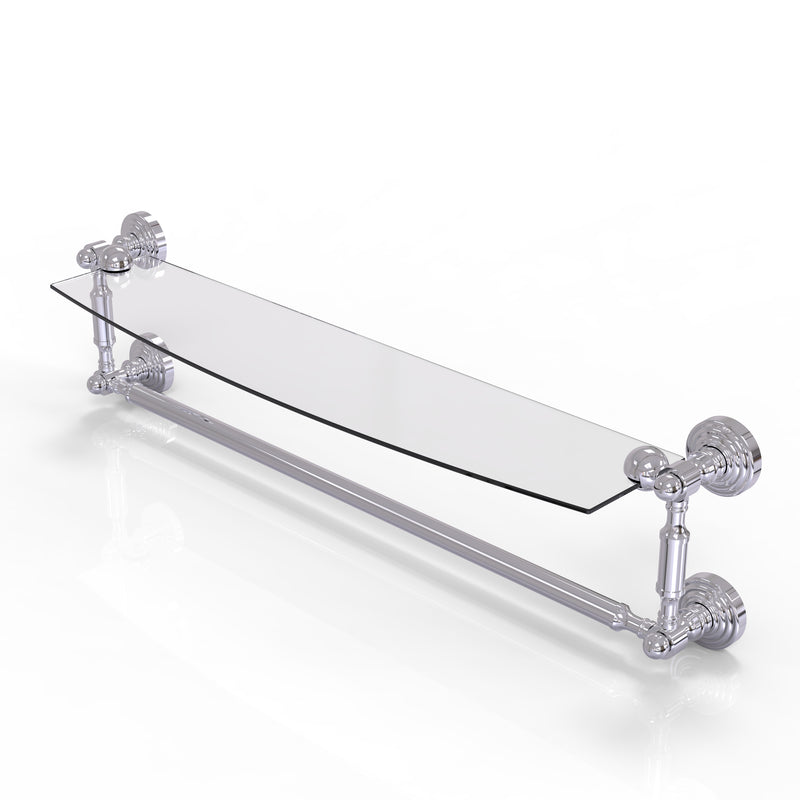 Allied Brass Waverly Place Collection 24 Inch Glass Vanity Shelf with Integrated Towel Bar WP-33TB-24-PC