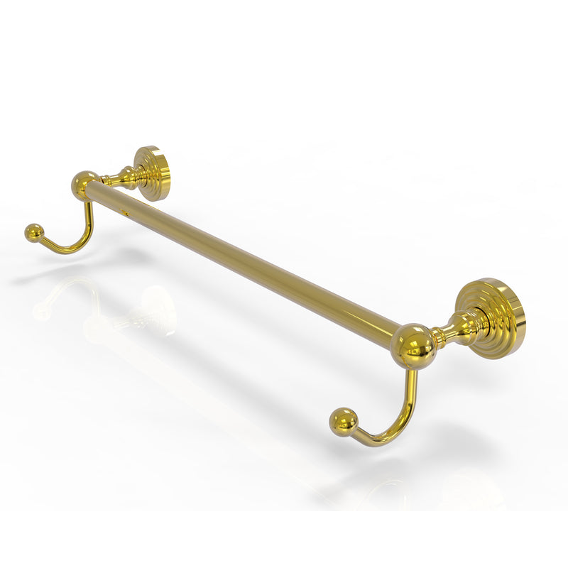 Allied Brass Waverly Place Collection 36 Inch Towel Bar with Integrated Hooks WP-41-36-HK-PB