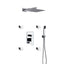 KubeBath Aqua Piazza Brass Shower Set with 12" Square Rain Shower Handheld and 4 Body Jets WR3004JHH3V