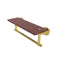 Allied Brass Washington Square Collection 16 Inch Solid IPE Ironwood Shelf with Integrated Towel Bar WS-1TB-16-IRW-PB