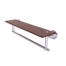 Allied Brass Washington Square Collection 22 Inch Solid IPE Ironwood Shelf with Integrated Towel Bar WS-1TB-22-IRW-PC