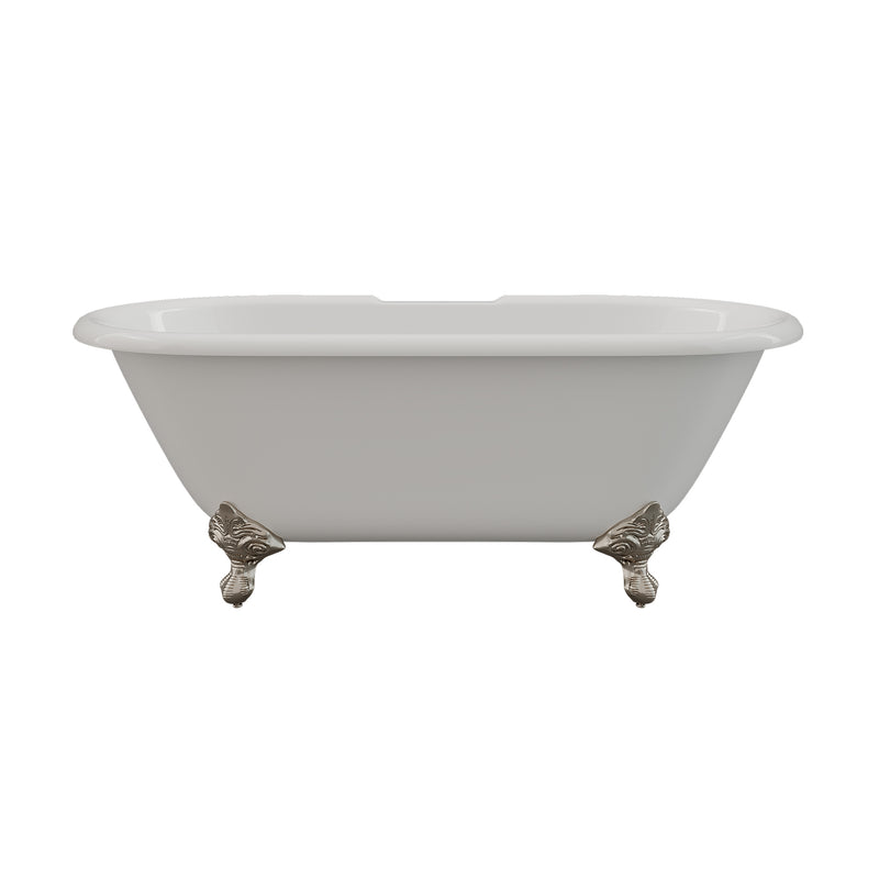 Cambridge Plumbing Cast Iron Double Ended Clawfoot Tub 60"x30", 7" Drillings BN Feet