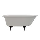 Cambridge Plumbing Cast Iron Rolled Rim Clawfoot Tub 55"x30", 7" Drillings Rub BRZ Feet