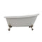 Cambridge Plumbing Cast Iron Slipper Clawfoot Tub 67"x30", No Faucet Drillings BN Feet