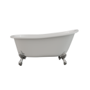 Cambridge Plumbing Cast Iron Slipper Clawfoot Tub 61"x30" No Faucet Drillings PC Feet