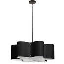 Dainolite 3 Light Wave Drum Pendant Jewel Tone Black with 195F Diffuser ZUL-243-MB-BLK