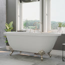 Cambridge Plumbing Acrylic Double Ended Clawfoot Bathtub 70" x 30" 7" Drillings BN Feet