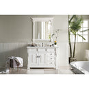 James Martin Brookfield 48" Bright White Single Vanity with 3 cm Ethereal Noctis Quartz Top 147-V48-BW-3ENC