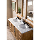 James Martin Providence 60" Double Vanity Cabinet Driftwood with 3 cm Carrara White Top 238-105-5611-3OCAR