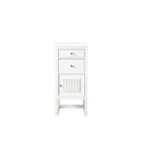 James Martin Athens 15" Cabinet with Drawers and Door Glossy White with 3 cm Classic White Quartz Top E645-B15R-GW-3CLW