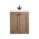 James Martin Chianti 24" Single Vanity Cabinet Whitewashed Walnut with White Glossy Resin Countertop E303-V24-WW-WG