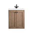 James Martin Chianti 24" Single Vanity Cabinet Whitewashed Walnut with White Glossy Composite Countertop E303V24WWWG