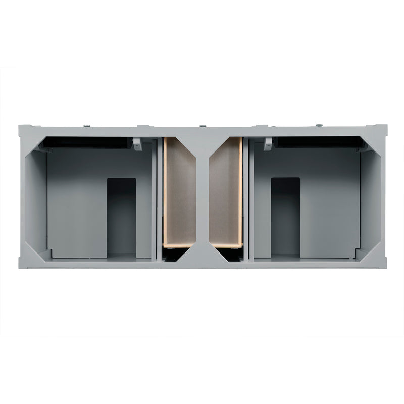 James Martin Brittany 60" Urban Gray Double Vanity with 3 cm Carrara White Top 650-V60D-UGR-3OCAR