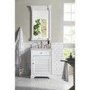 James Martin Savannah 26" Bright White Single Vanity with 3 cm Carrara Marble Top 238-104-V26-BW-3CAR