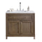 James Martin Chicago 36" Single Vanity Whitewashed Walnut with 3 cm Classic White Quartz Top 305-V36-WWW-3CLW