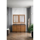 James Martin Bristol 60" Double Vanity Saddle Brown with 3 cm Charcoal Soapstone Quartz Top 157-V60D-SBR-3CSP