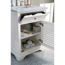 James Martin Savannah 26" Bright White Single Vanity with 3 cm Carrara Marble Top 238-104-V26-BW-3CAR