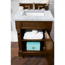 James Martin Brookfield 26" Country Oak Single Vanity with 3 cm Carrara Marble Top 147-114-V26-COK-3CAR