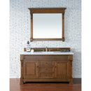 James Martin Brookfield 60" Country Oak Single Vanity with 3 cm Classic White Quartz Top 147-114-5371-3CLW