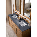 James Martin Savannah 72" Double Vanity Cabinet Driftwood with 3 cm Charcoal Soapstone Quartz Top 238-104-5711-3CSP